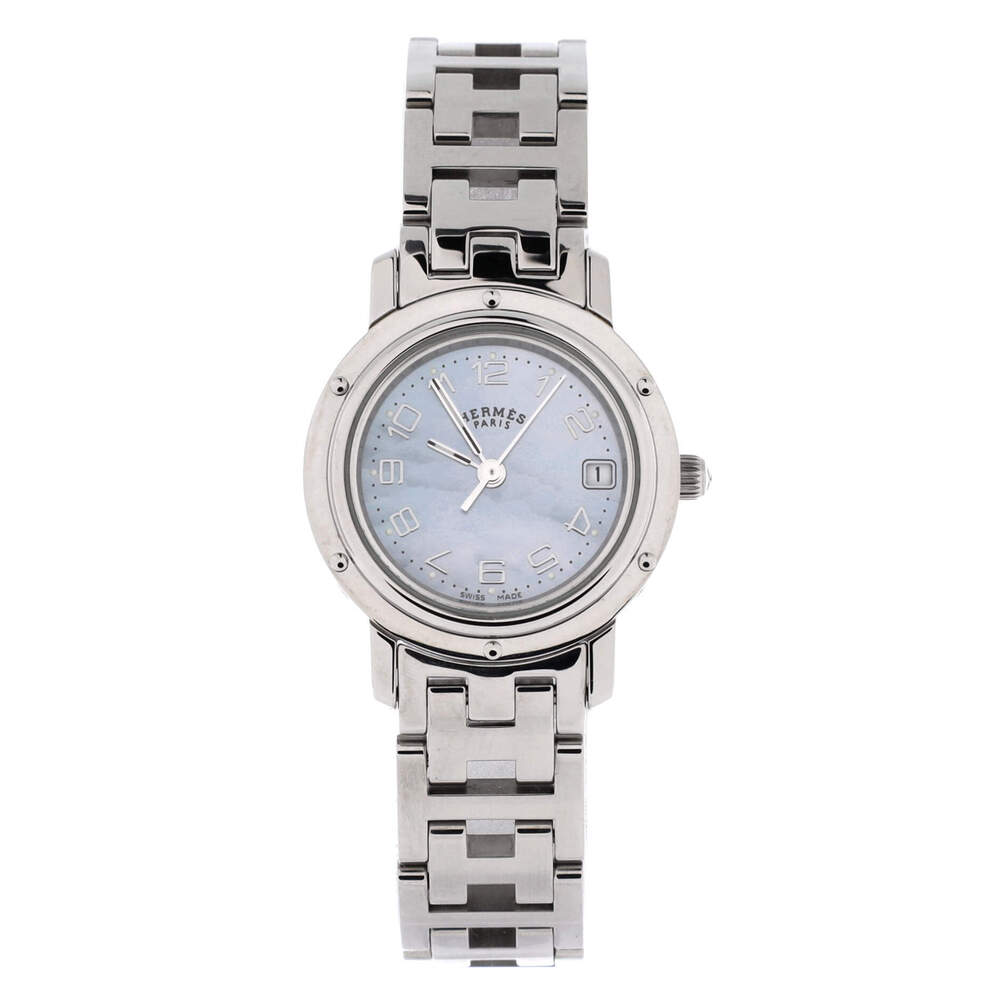 Hermes 24 Clipper Quartz Watch Stainless Steel